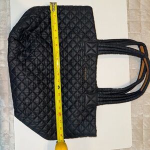 MZ Wallace Black Quilted Tote Bag with Structured Design